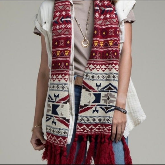 ruggine Accessories - New! Nordic Baltic Patten Scarf with tassels